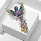 Crystal Hummingbird Brooch - Luxury Gold Animal Pin