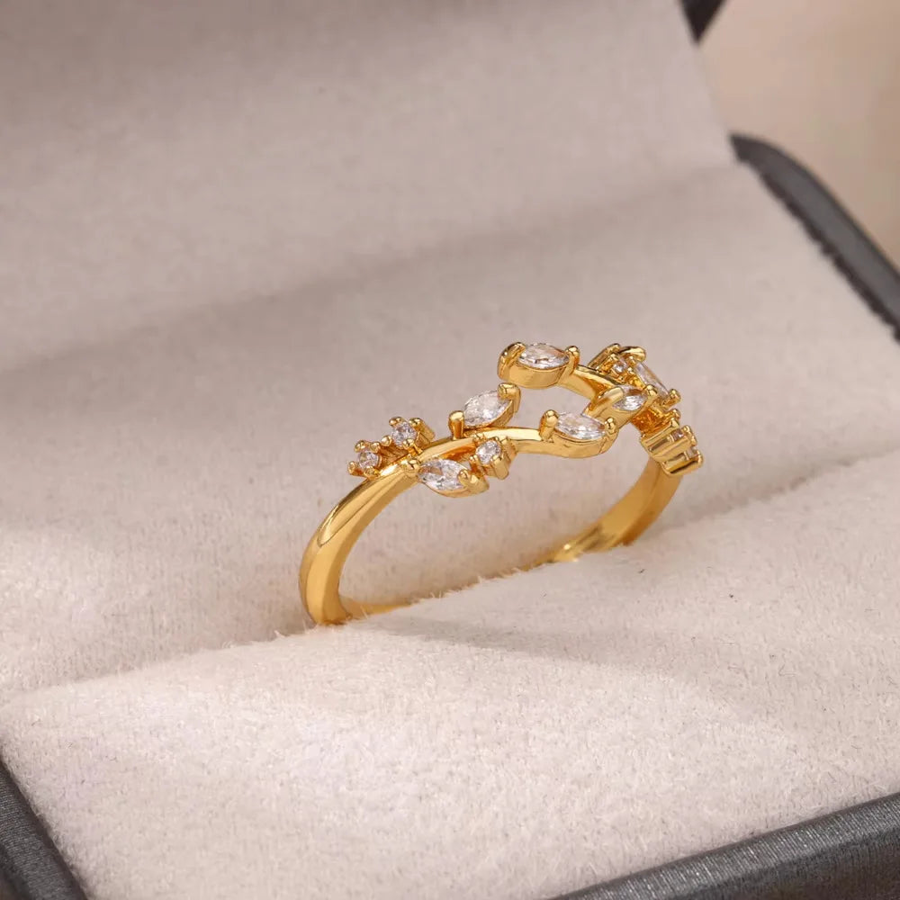 Gold-Plated Zircon Statement Ring