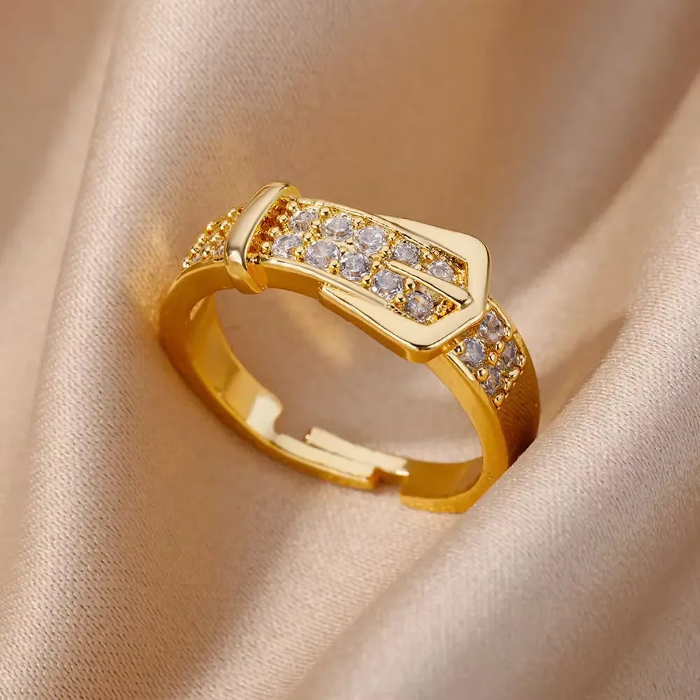 House of Noem — Gold-Plated Zircon Statement Ring