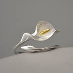 Calla Lily 925 Sterling Silver Adjustable Ring