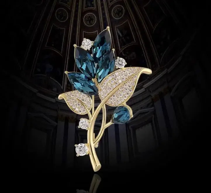 House of Noem — Emerald Crystal Butterfly Brooch