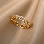 House of Noem — Gold-Plated Zircon Statement Ring