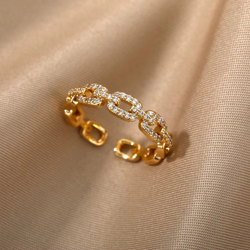 House of Noem — Gold-Plated Zircon Statement Ring