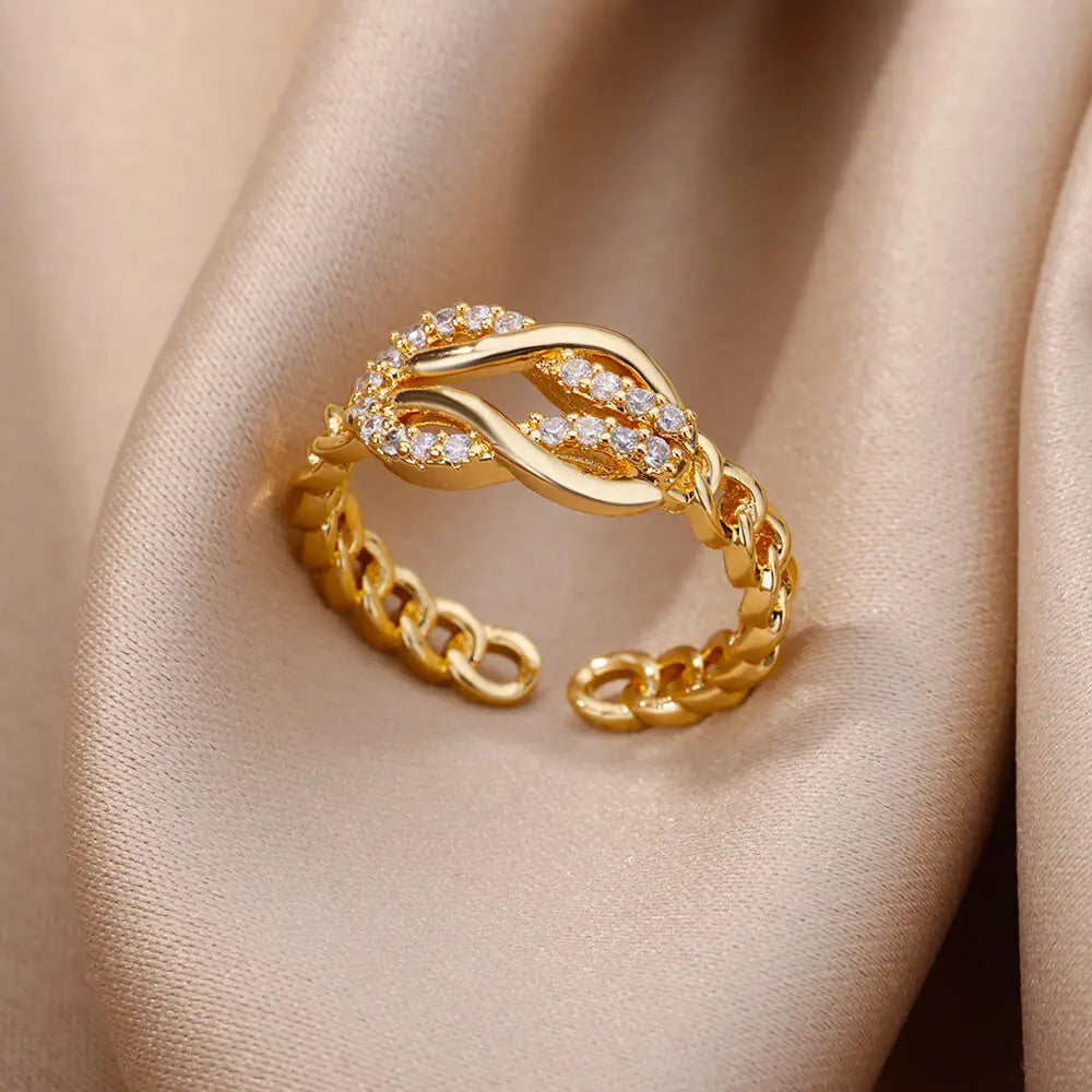 House of Noem — Gold-Plated Zircon Statement Ring