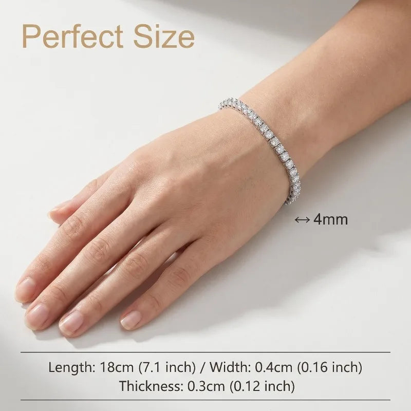 Moissanite Tennis Bracelet in 925 Sterling Silver
