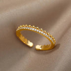 Gold-Plated Zircon Statement Ring