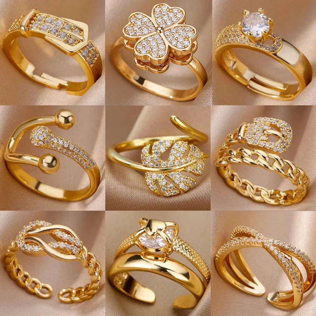 House of Noem — Gold-Plated Zircon Statement Ring