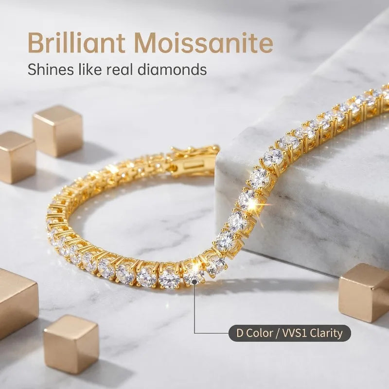 Moissanite Tennis Bracelet in 925 Sterling Silver