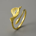 Calla Lily 925 Sterling Silver Adjustable Ring
