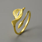 Calla Lily 925 Sterling Silver Adjustable Ring