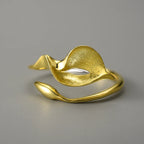 Calla Lily 925 Sterling Silver Adjustable Ring