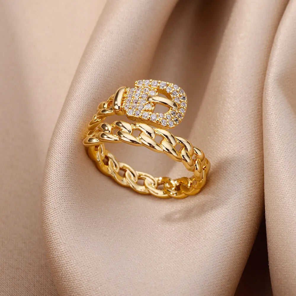 House of Noem — Gold-Plated Zircon Statement Ring