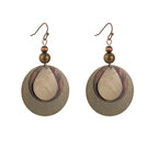 House of Noem — Retro Bronze Round Bead Drop Earrings