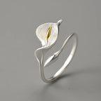 Calla Lily 925 Sterling Silver Adjustable Ring