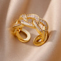 Gold-Plated Zircon Statement Ring
