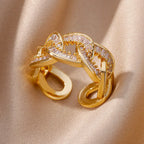 Gold-Plated Zircon Statement Ring
