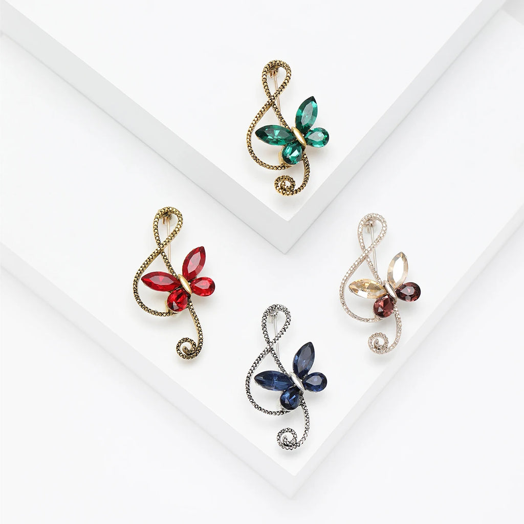 House of Noem — Rhinestone Butterfly Pin