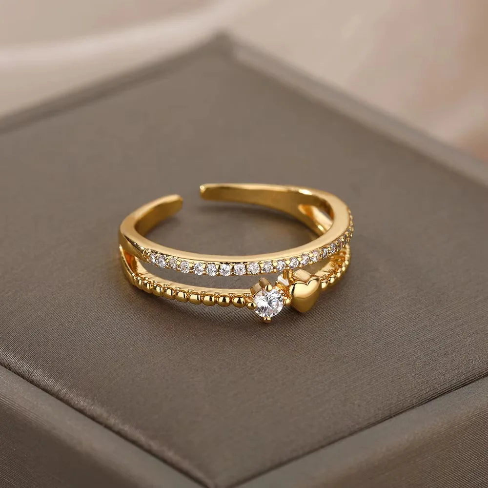 House of Noem — Gold-Plated Zircon Statement Ring