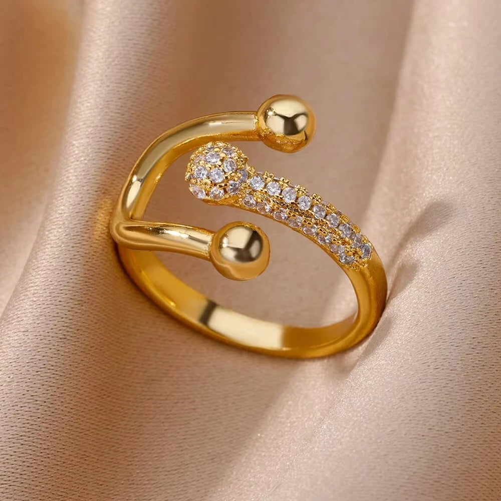 House of Noem — Gold-Plated Zircon Statement Ring