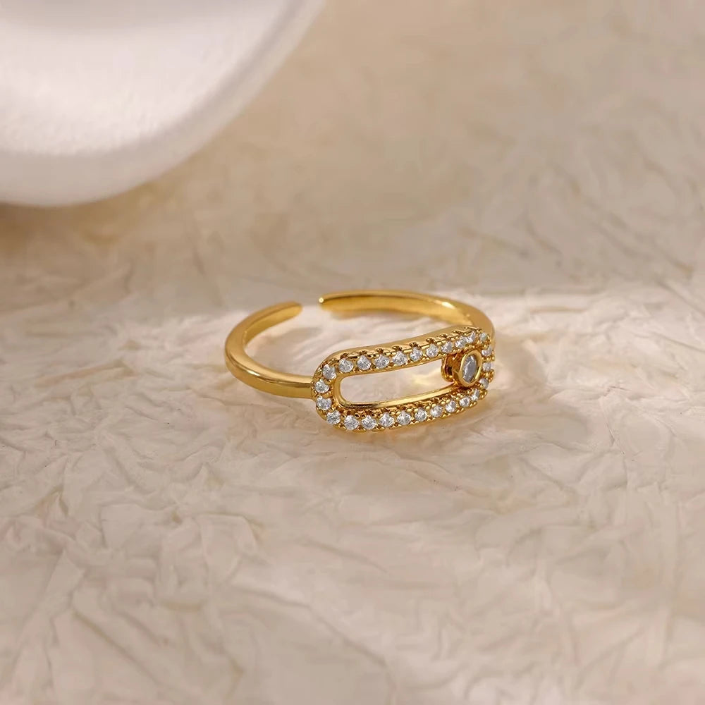 House of Noem — Gold-Plated Zircon Statement Ring
