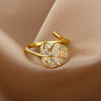 Gold-Plated Zircon Statement Ring