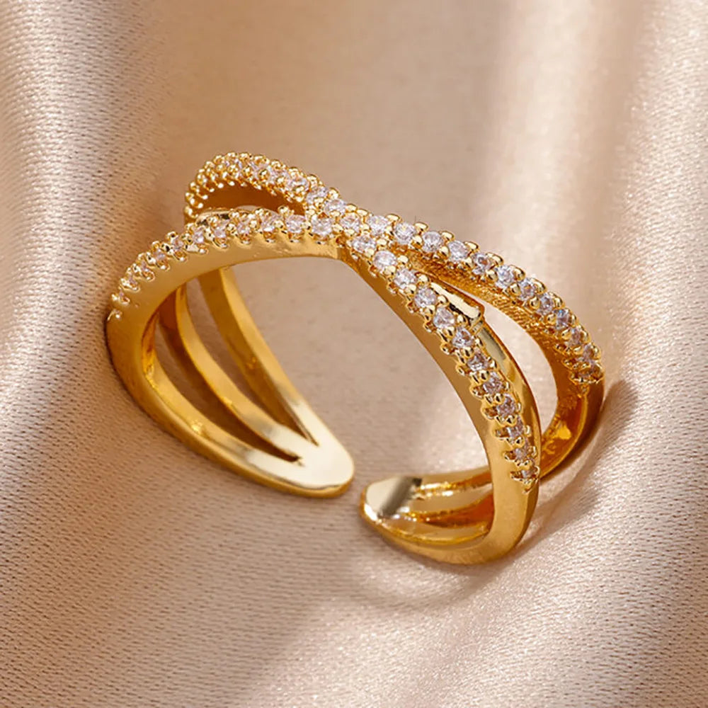 House of Noem — Gold-Plated Zircon Statement Ring