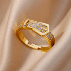 House of Noem — Gold-Plated Zircon Statement Ring